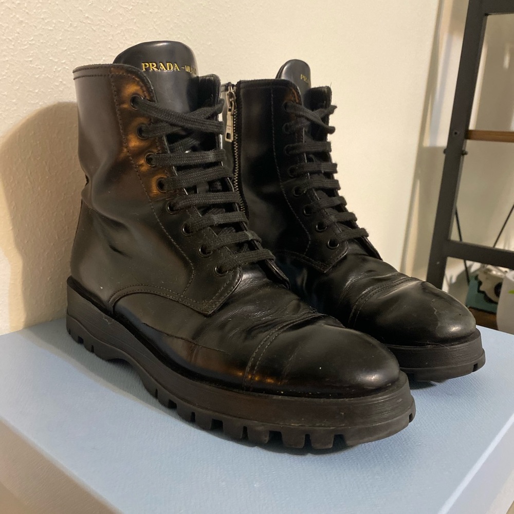 Prada combat boots size 37 7